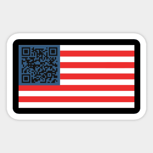 Trump Dance QR with America Flag Sticker